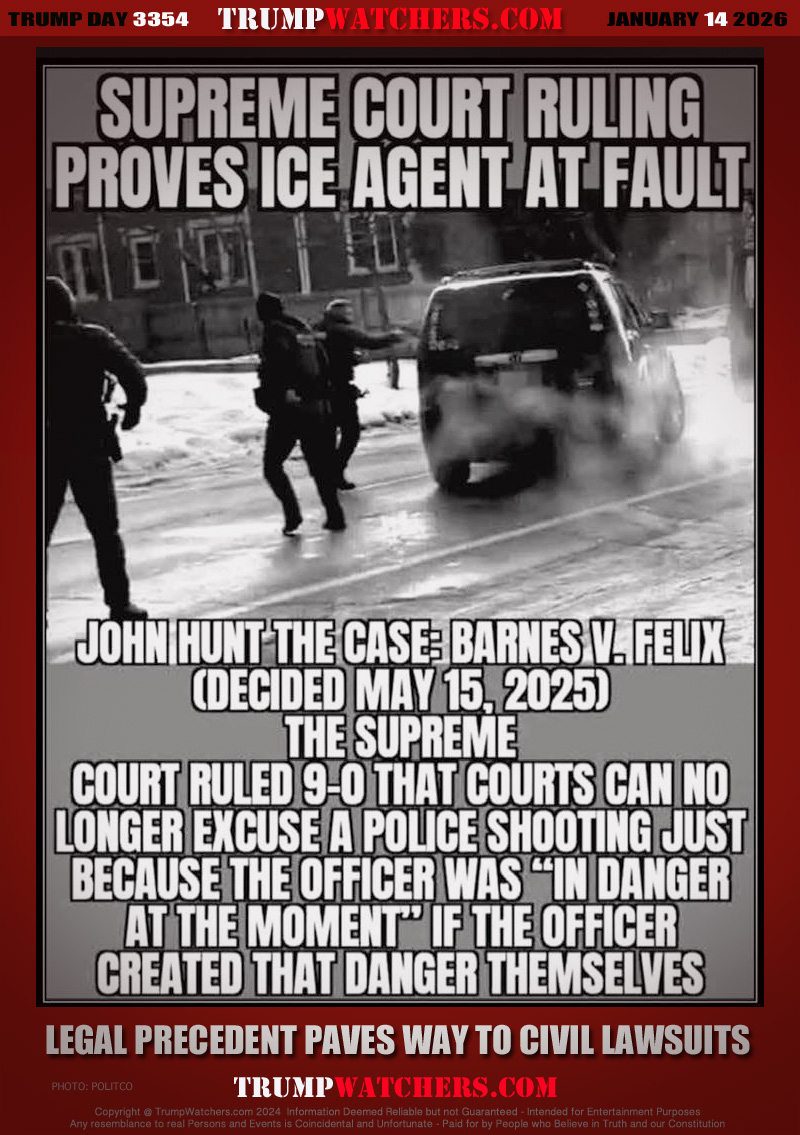 JOHN HUNT: THE CASE: BARNES VS FELIX (DECIDED MAY 15, 2025) THE SUPREME COURT RULED NINE TO ZERO THAT COURTS CAN NO LONGER EXCUSE A POLICE SHOOTING JUST BECAUSE THE OFFICER WAS “IN DANGER AT THE MOMENT” IF THE OFFICER CREATED THAT DANGER THEMSELVES.